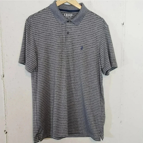 Izod Golf M black white‎ striped polo - Picture 1 of 4